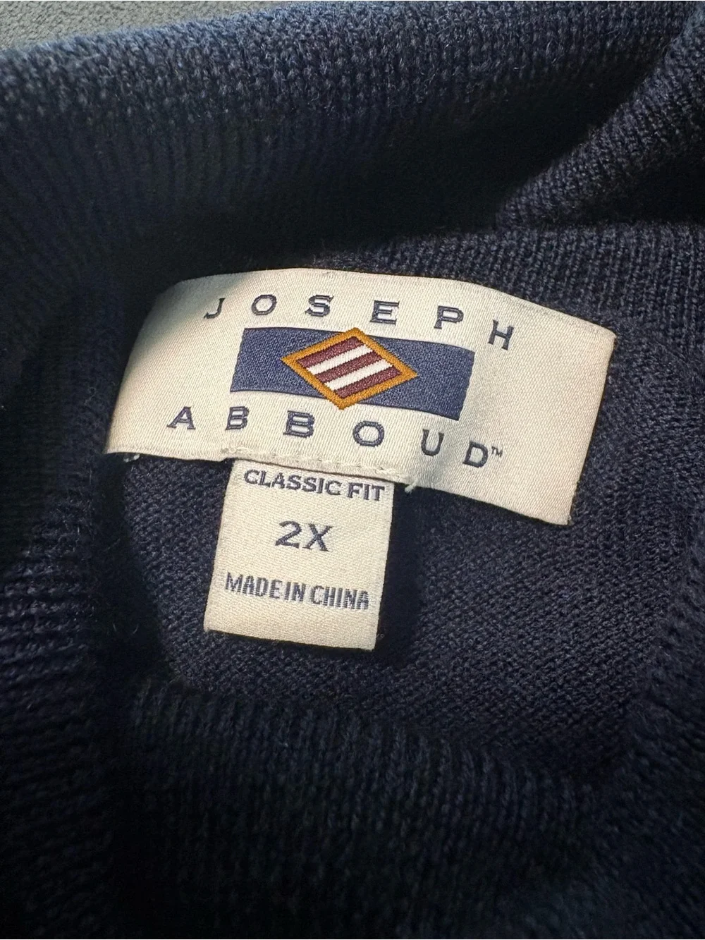 Vintage Joseph Abboud Navy Merino Wool Turtleneck Sweater